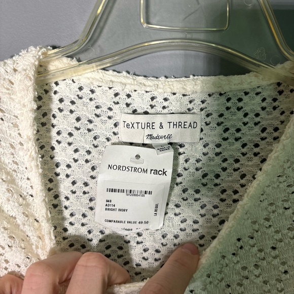 Madewell Texture & Thread Eyelet Flutter Sleeve Top Womens Size Large - Picture 4 of 5